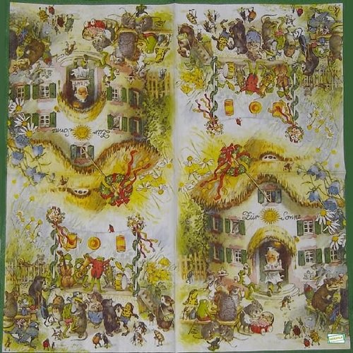 2 serviettes papier - nains.lutins -33