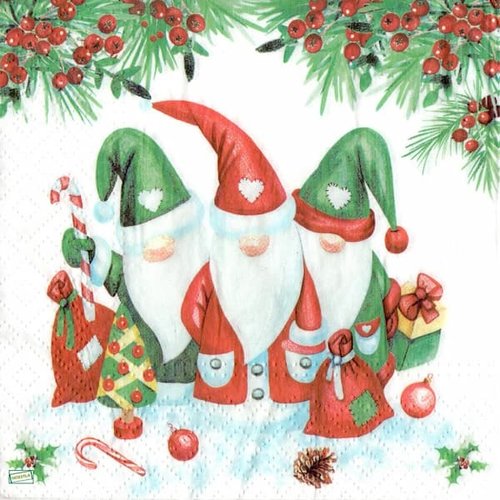 2 serviettes papier - nains.lutins -84