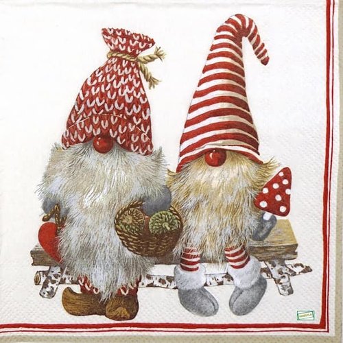2 serviettes papier - nains.lutins -87