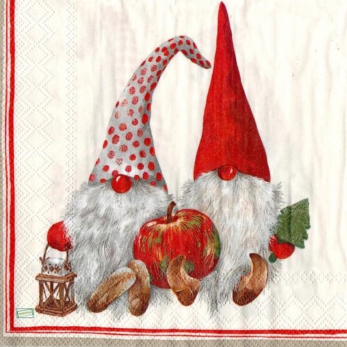 2 serviettes papier - nains.lutins -92