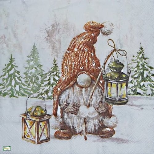 2 serviettes papier - nains.lutins -98