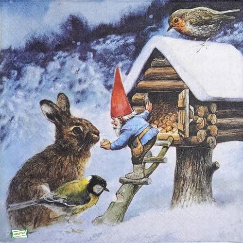 2 serviettes papier - nains.lutins -107