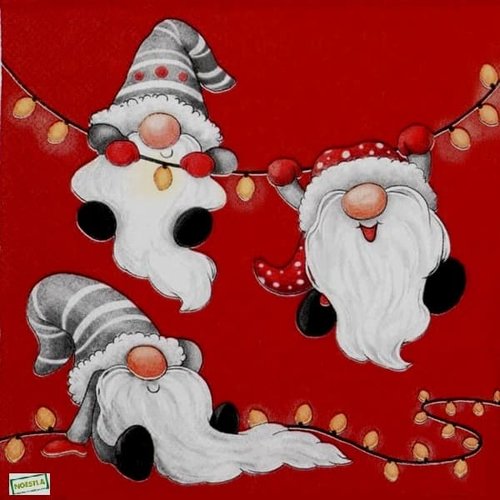 2 serviettes papier - nains.lutins -113