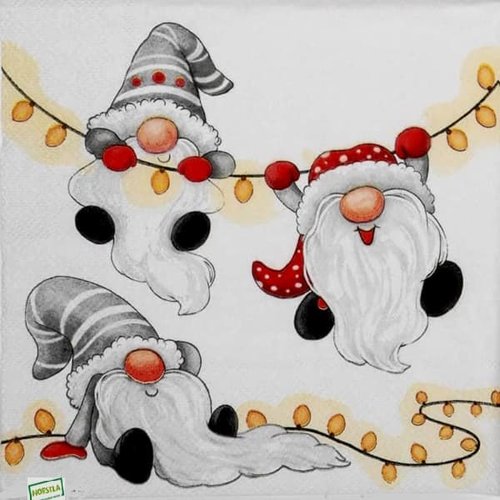 2 serviettes papier - nains.lutins -114