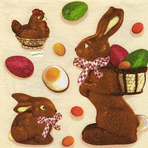 2 serviettes papier - pâques -1