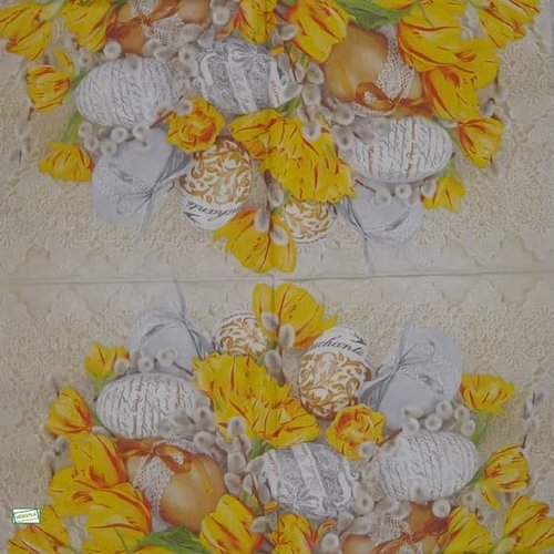 2 serviettes papier - pâques -5