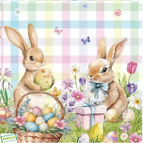 2 serviettes papier - pâques -24
