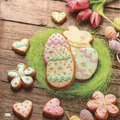 2 serviettes papier - pâques -27