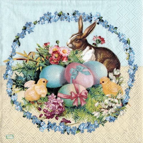 2 serviettes papier - pâques -33