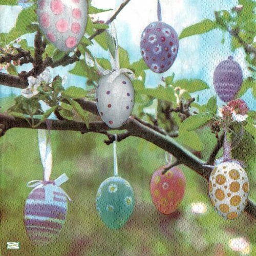 2 serviettes papier - pâques -34