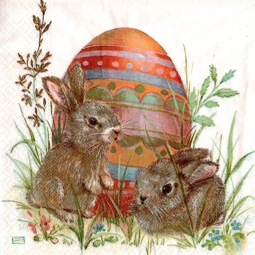 2 serviettes papier - pâques -36