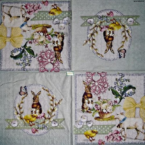 2 serviettes papier - pâques -43