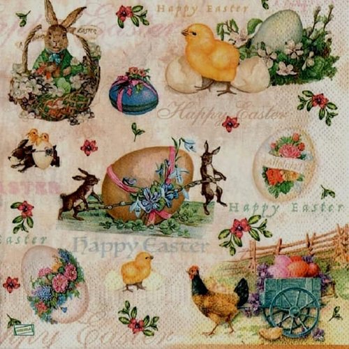 2 serviettes papier - pâques -46