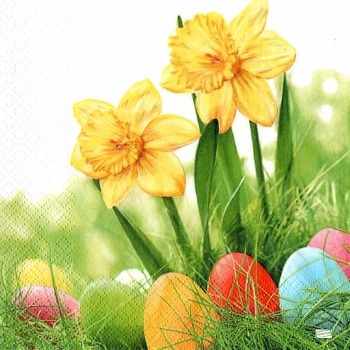 2 serviettes papier - pâques -55