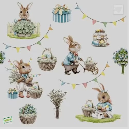 2 serviettes papier - pâques -6