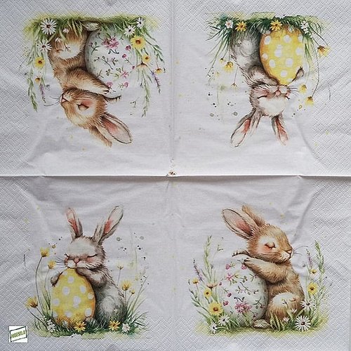 2 serviettes papier - pâques -16