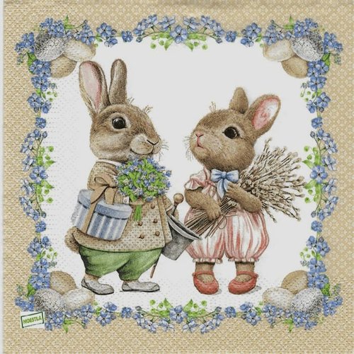 2 serviettes papier - pâques -56