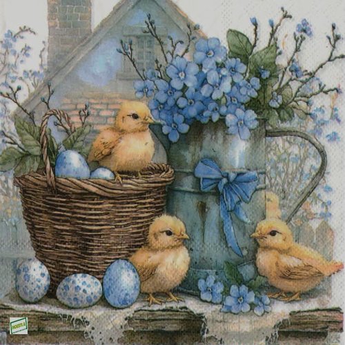 2 serviettes papier - pâques -14