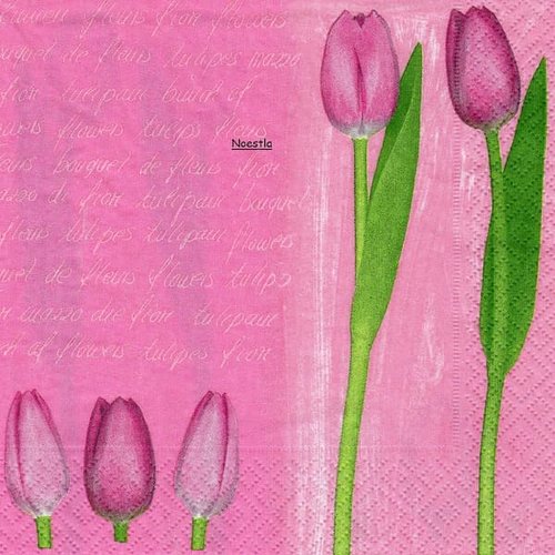 4 serviettes papier - tulipes jonquilles -21