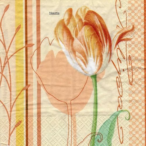 4 serviettes papier - tulipes jonquilles -36