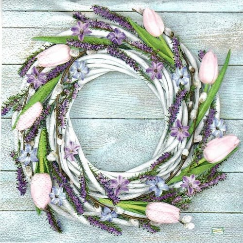 2 serviettes papier - tulipes jonquilles -47