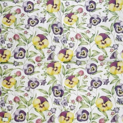 2 serviettes papier -pensées violettes -1