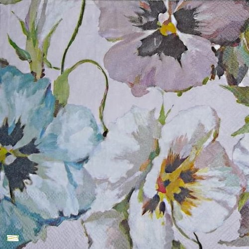 2 serviettes papier -pensées violettes -29