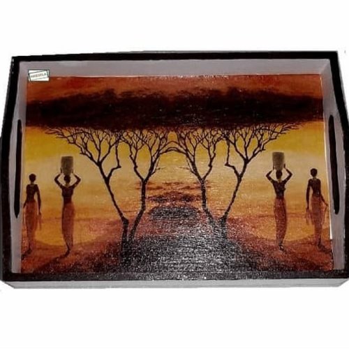Plateau en bois afrique serviettage