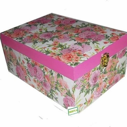 Boite bois les roses serviettage