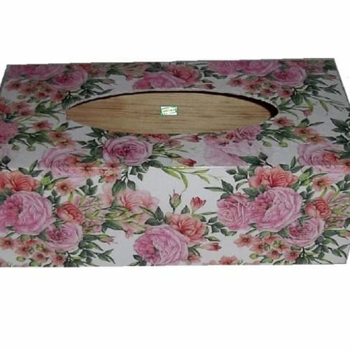 Boite à mouchoirs bois fleurs création serviettage