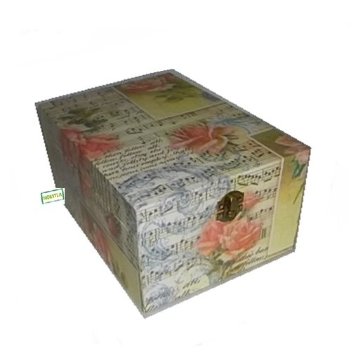 Boite bois les roses serviettage