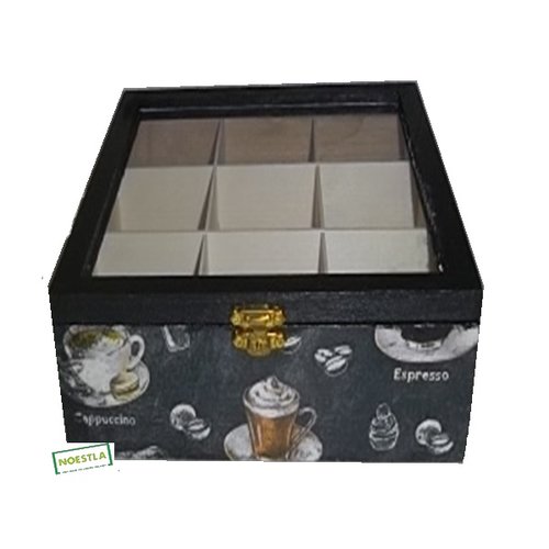 Boite en bois le café création serviettage