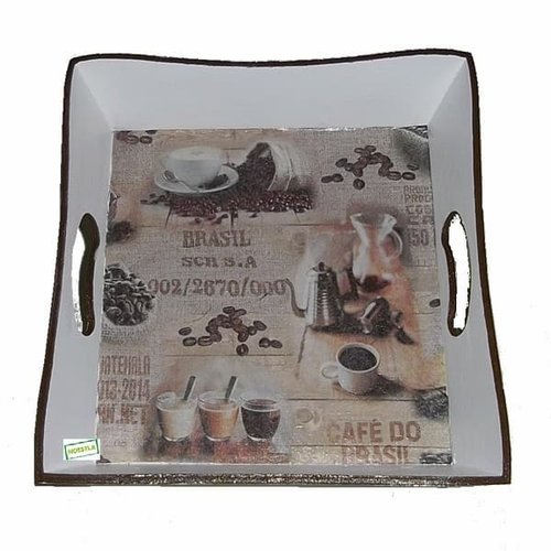 Plateau bois expresso création serviettage