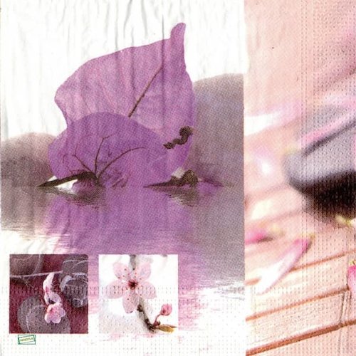 2 serviettes papier - orchidés lys -12
