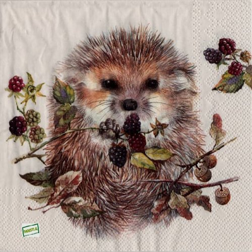 2 serviettes papier -animaux bois -7