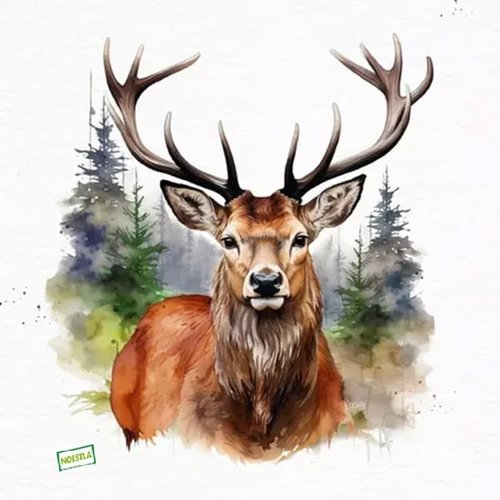 2 serviettes papier -animaux bois -46