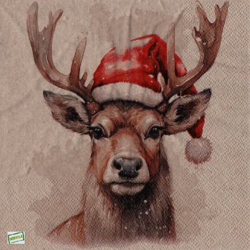 2 serviettes papier -animaux bois -51
