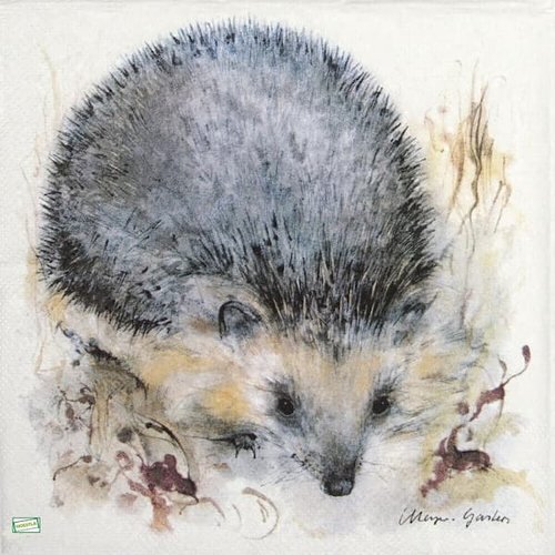 2 serviettes papier -animaux bois -113