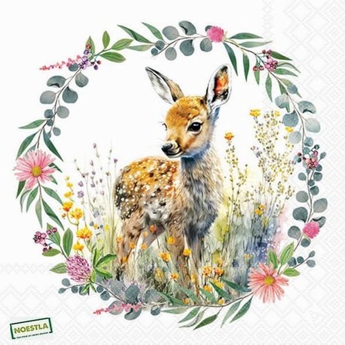2 serviettes papier -animaux bois -127