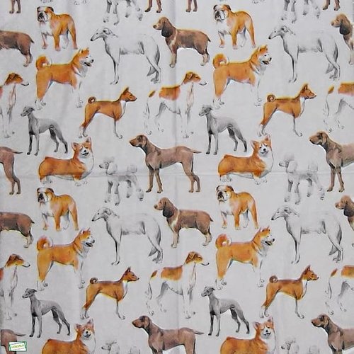 2 serviettes papier - chiens - 28