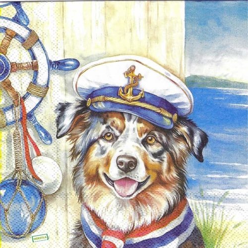 2 serviettes papier - chiens - 32