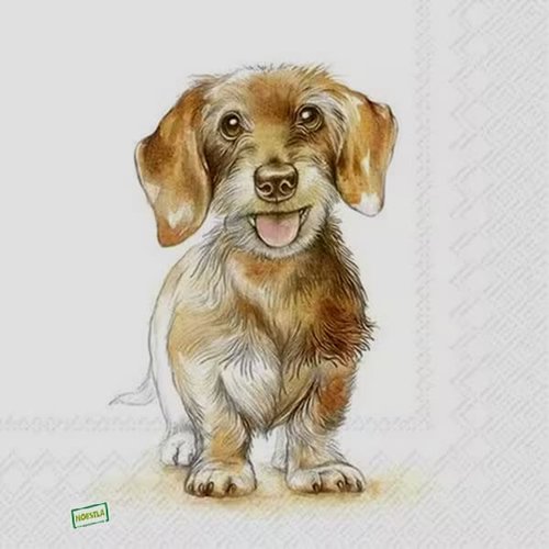 2 serviettes papier - chiens - 45