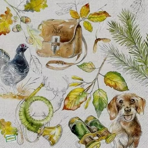 2 serviettes papier - chiens - 71