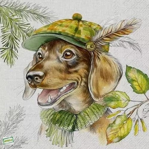 2 serviettes papier - chiens - 74
