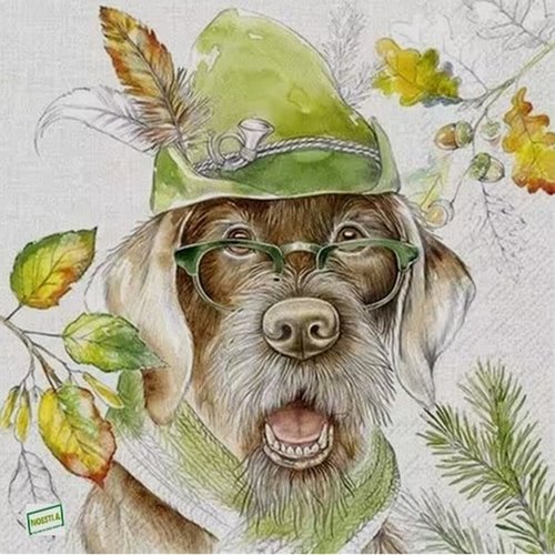 2 serviettes papier - chiens - 75