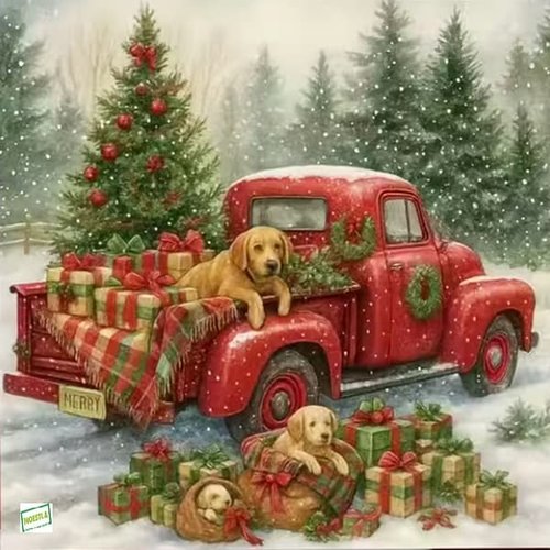 2 serviettes papier - chiens - 79