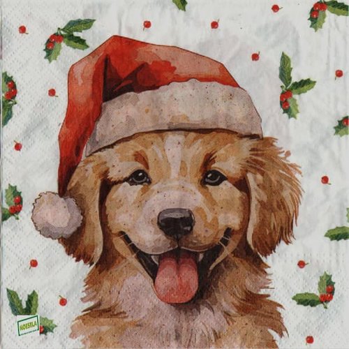2 serviettes papier - chiens - 80