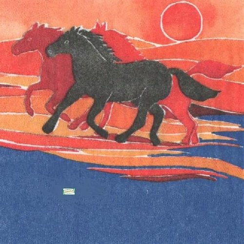 2 serviettes papier - les chevaux -14