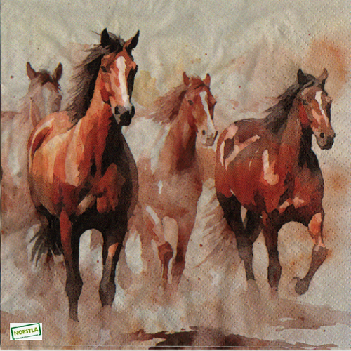 2 serviettes papier - les chevaux -17