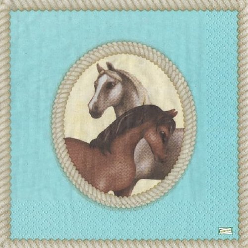 2 serviettes papier - les chevaux -23